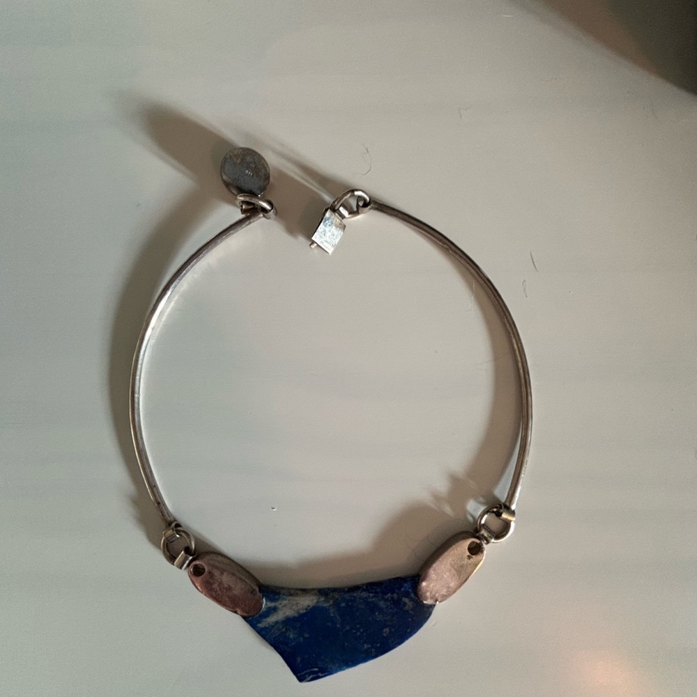 Elegant Silver and Blue Women's Necklace
